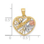 10K Two-Tone w/White Rhodium ABUELA Pendant - Image 4