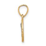 10K W/Rhodium Polished and Textured Angel Pendant - Image 2