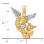 10K D/C w/Rhodium Saint Michael Pendant - Image 4