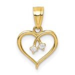 10K CZ Heart Pendant