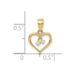 10K CZ Heart Pendant - Image 4