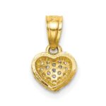 10K CZ Micro Pave Heart Pendant - Image 3