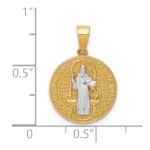 10K W/Rhodium San Benito Medal Pendant - Image 4