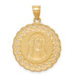 10K D/C w/Rhodium Jesus Face Pendant - Image 3