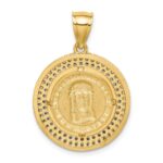 10K W/Rhodium CZ Channel Edge Pave Jesus Face Pendant - Image 3