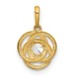 10K Polished CZ Love Knot Charm - Image 3