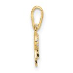 10K Polished Clover Horseshoe Hamsa CZ Luck Pendant - Image 2