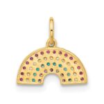 10K Polished CZ Rainbow Charm - Image 3