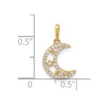 10K Polished Clear CZ Moon and Stars Charm - Image 4