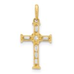 10K Polished CZ Cross Charm - Image 3