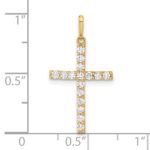 10K Polished CZ Latin Cross Charm - Image 4