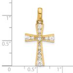 10K Polished CZ Latin Cross Pendant - Image 4