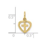 10k Cross in Heart Charm - Image 3