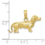 10k Solid Polished 3-Dimensional Wire Haired Dachshund Charm - Image 3