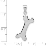 10k White Gold 3-D Dog Bone Pendant - Image 3