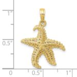 10k Polished Open-Backed Starfish Pendant - Image 3