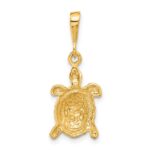 10k Solid Polished Open-Backed Sea Turtle Charm - Image 4