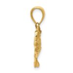 10K Polished Open-Backed Bass Fish Pendant - Image 2