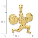 10k Solid Polished Weightlifter Charm - Image 3