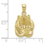10K Solid Polished Open-Backed Boxing Gloves Pendant - Image 4