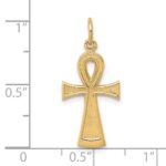 10k Solid Flat-Backed Ankh/Egyptian Cross Pendant - Image 3