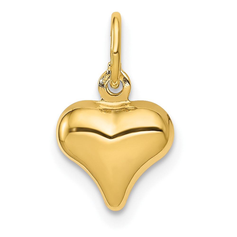 10C2905.jpg 10K Polished 3-D Heart Charm - Image 1