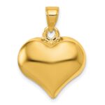 10K Polished 3-D Heart Pendant
