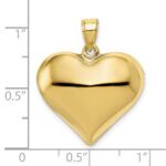 10K Polished 3-D Heart Pendant - Image 3