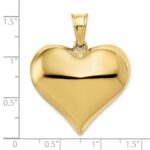10K Polished 3-D Heart Pendant - Image 3
