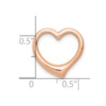 10K Rose Gold Polished Heart Chain Slide - Image 3
