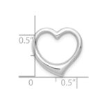 10K White Gold Polished Heart Chain Slide - Image 3