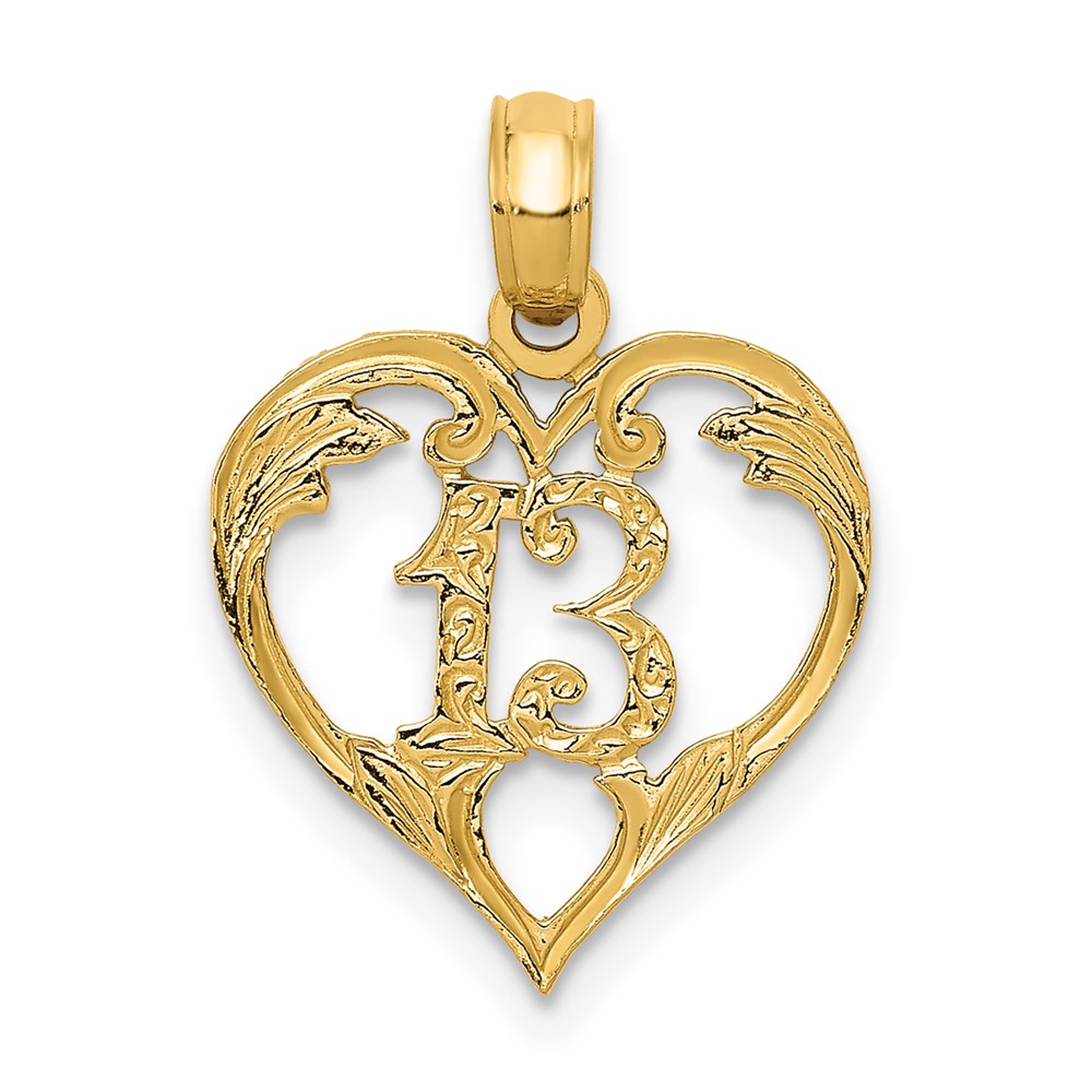 10C2953.jpg 10k 13 in Heart Cut-out Pendant - Image 1