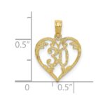 10k 30 in Heart Cut-out Pendant - Image 3