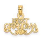 10K BEST GRANDMA With Flower Pendant