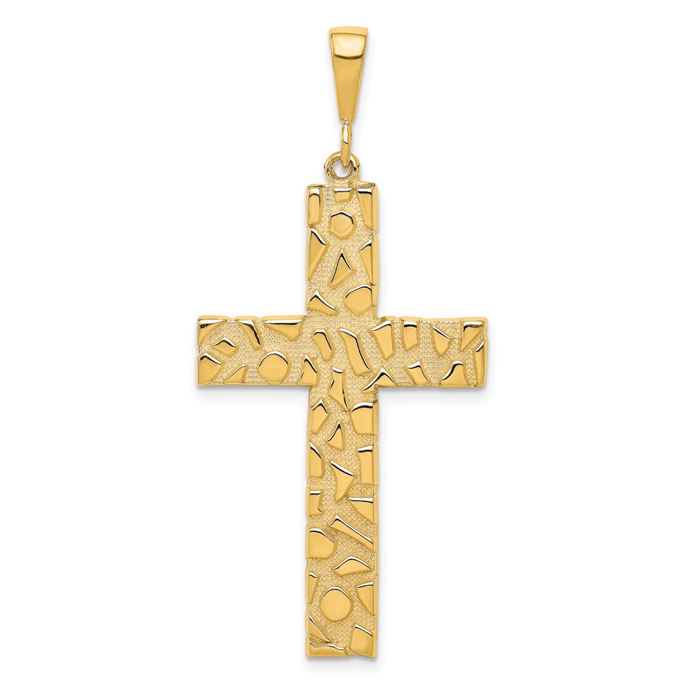 10C306.jpg 10k Polished Nugget Cross Pendant - Image 1