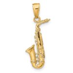 10k 3-D Saxophone Pendant - Image 4