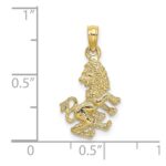 10K 3-D Leo Zodiac Pendant - Image 3