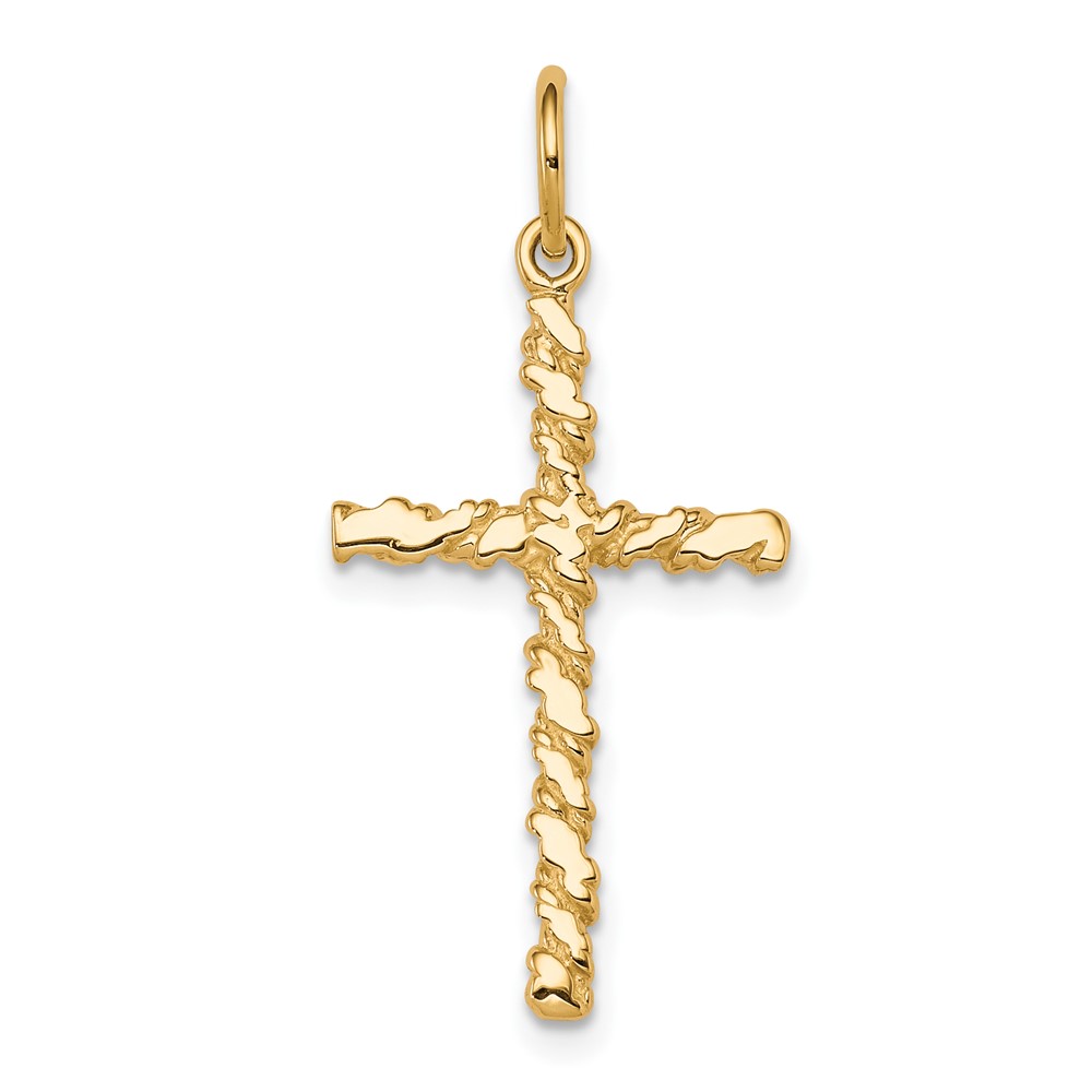 10C315.jpg 10K Nugget Cross Charm - Image 1