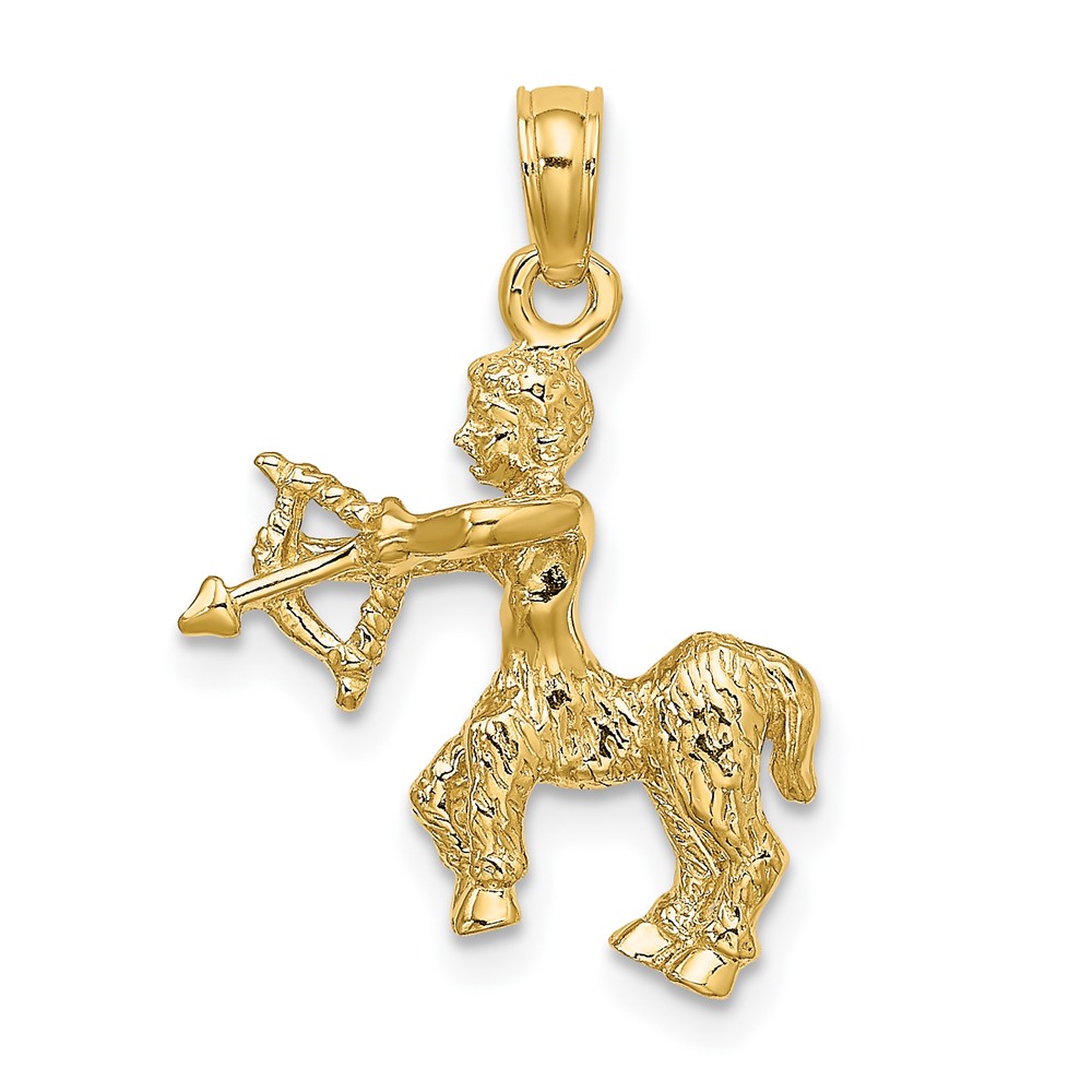 10C3151.jpg 10K 3-D Sagittarius Zodiac Pendant - Image 1