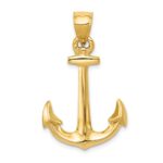 10K 3-D Anchor Pendant