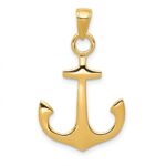 10k 3-D Anchor Pendant