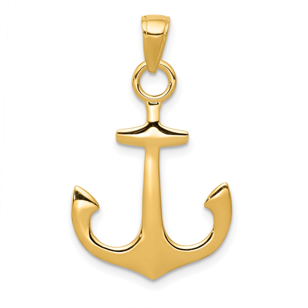 10C3345.jpg 10k 3-D Anchor Pendant - Image 1
