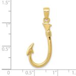 10K 3D Fish Hook Pendant - Image 4