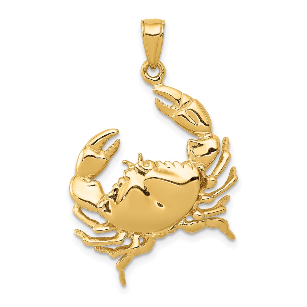10C3412.jpg 10k Stone Crab with Claw Extended Pendant - Image 1