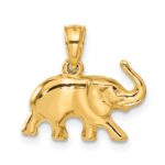 10k 3-D Elephant Pendant - Image 4