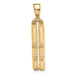 10k 3-D Snow Skis Pendant