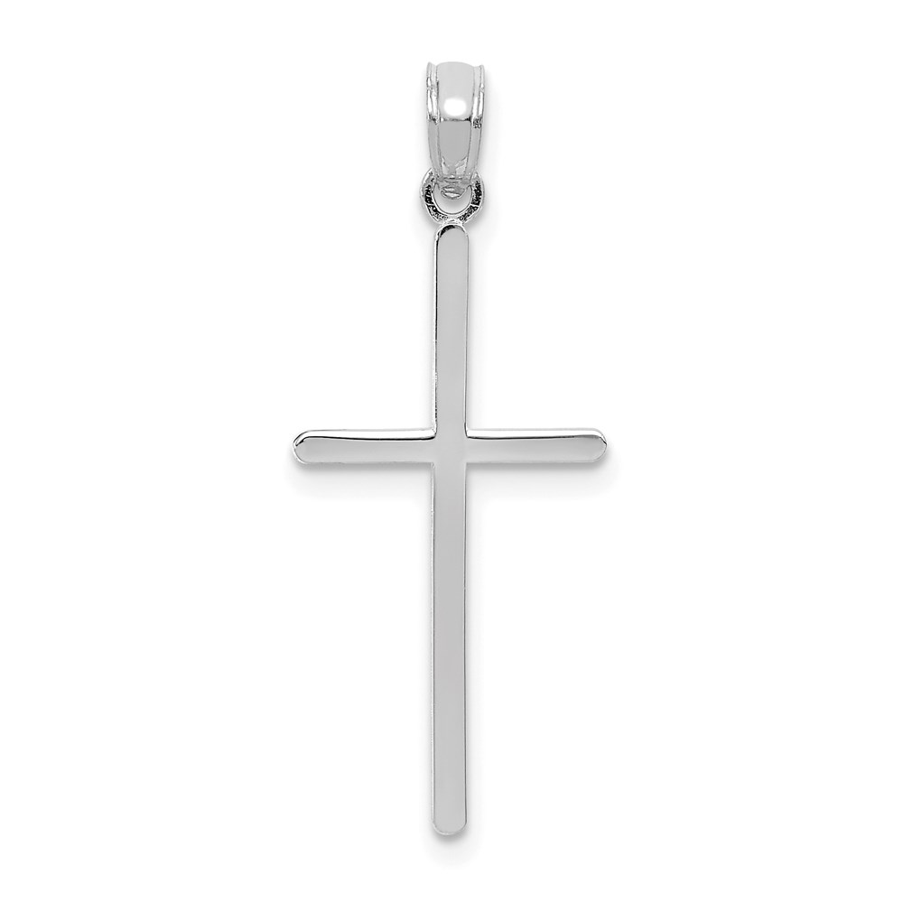 10C3784W.jpg 10K White Gold Polished Cross Pendant - Image 1