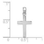 10k White Gold Polished Cross Pendant - Image 3