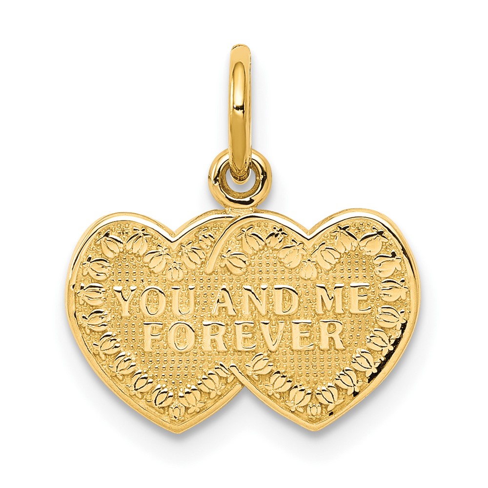 10C401.jpg 10K You and Me Forever Heart Charm - Image 1