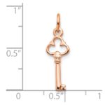 10k Rose Gold Solid Key Charm - Image 3